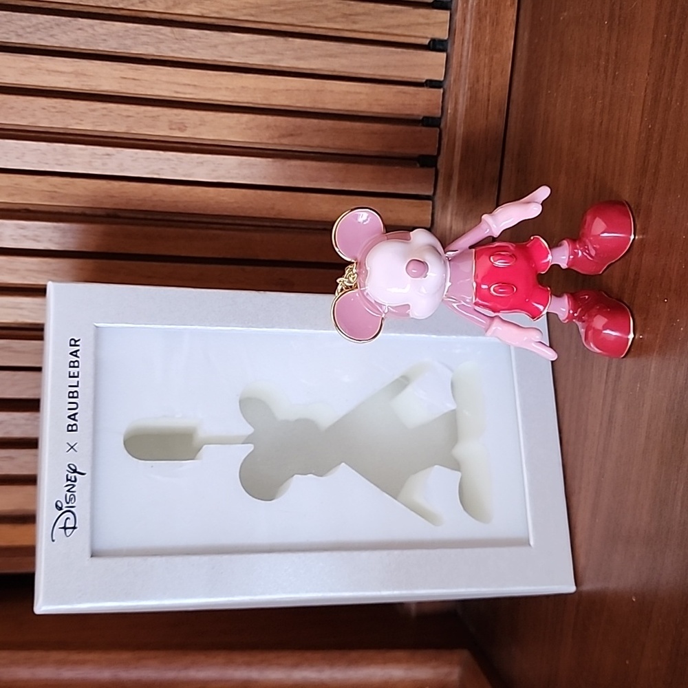 Disney Baublebar Mickey Keychain pink/red